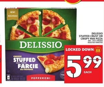 Food Basics Delissio stuffed crust or crispy pan pizza offer
