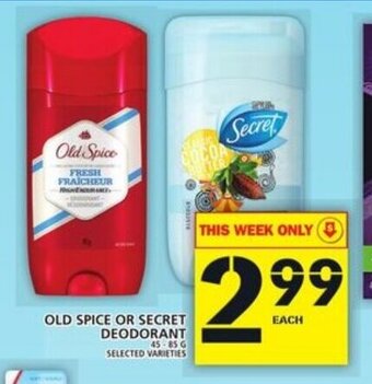 Food Basics Old spice or secret deodorant offer
