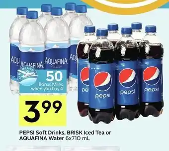 IGA Pepsi soft drinks, brisk iced tea or aquafina water offer