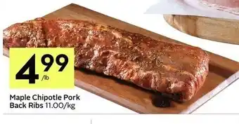 IGA Maple chipotle pork back ribs offer
