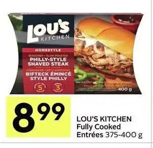 IGA Lou's kitchen fully cooked entrées offer