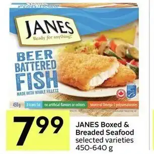 IGA Janes boxed & breaded seafood offer