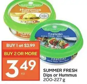 IGA Summer fresh dips or hummus offer