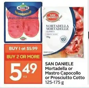 IGA San daniele mortadella or mastro capocollo or prosciutto cotto offer