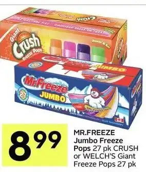 IGA Mr.freeze jumbo freeze pops offer