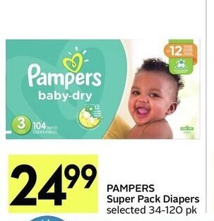 IGA Pampers super pack diapers offer