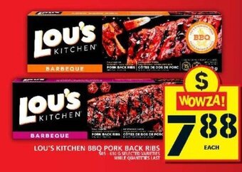 Food Basics Lou's kitchen bbq pork back ribs offer