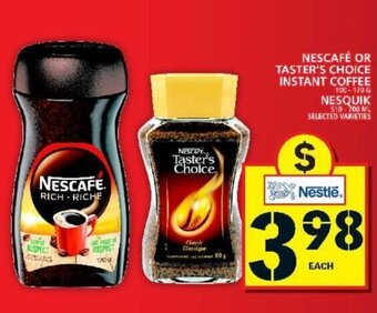 Food Basics Nescafé or taster's choice instant coffee offer