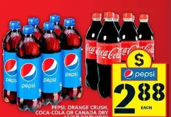 Food Basics Pepsi, orange crush, coca-cola or canada dry offer