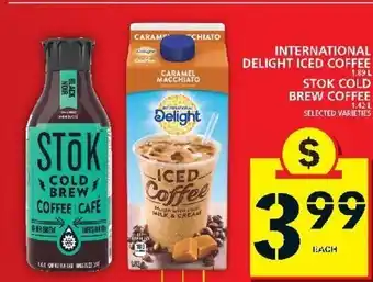 Food Basics International Delight Iced Coffee 1.89 l Stok Cold Brew Coffee offer