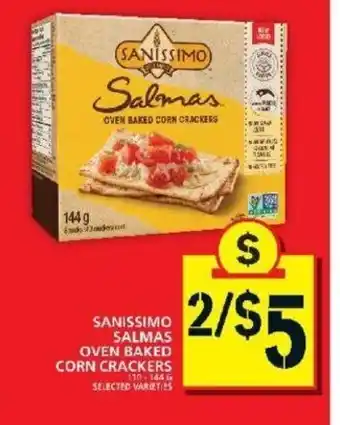 Food Basics Sanissimo Salmas Oven Baked Corn Crackers offer