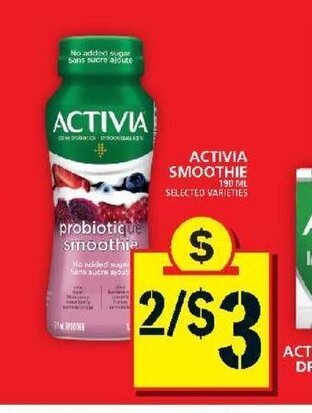 Food Basics Activia Smoothie offer