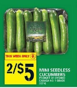 Food Basics Mini Seedless Cucumbers offer