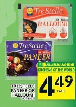 Food Basics Tre Stelle Paneer or Halloumi offer