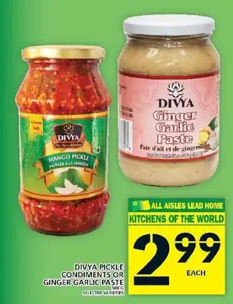 Food Basics Dviya Pickle Condiments or Ginger Garlic Paste offer