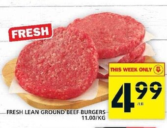 Food Basics Fresh Lean Ground Beef Burgers offer