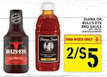 Food Basics Diana or Bull's-Eye BBQ Sauce offer
