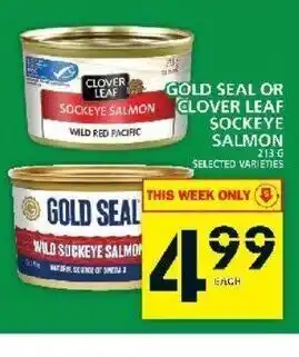 Food Basics Gold Seal or Clover Leaf Sockeye Salmon offer