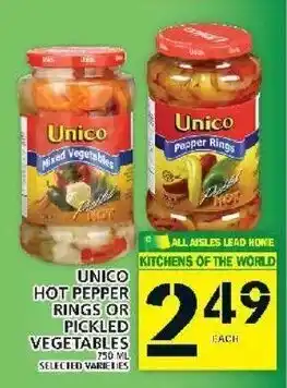 Food Basics Unico Hot Pepper Rings or Pickled Vegetables offer