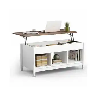 Best Buy Lift Top Coffee Table w/ Hidden Compartment and Storage Shelves Furniture offer