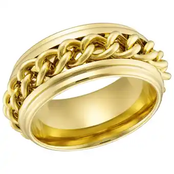 Best Buy Le Reve Collection Chain Inlay Ring in Yellow Tungsten - Size 12 offer