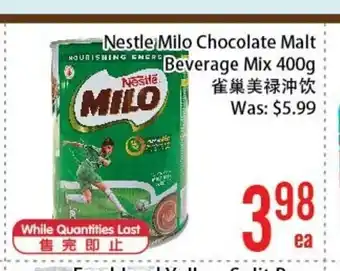 FreshLand Supermarket Nestle Milo Chocolate Malt Beverage Mix 400g offer