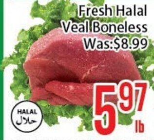 FreshLand Supermarket Fresh Halal Veal Boneless offer