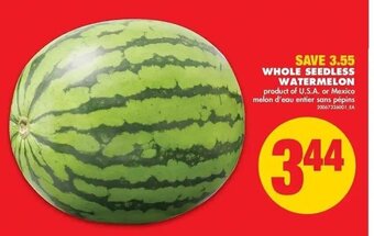 No Frills Whole Seedless Watermelon offer