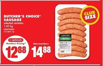 No Frills Butcher's Choice Sausage offer