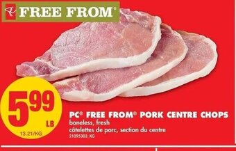 No Frills PC Free From Pork Centre Chops offer