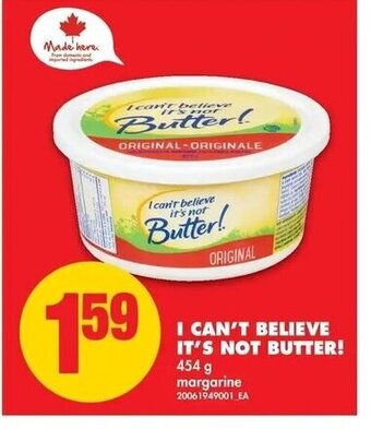 No Frills I Can't Believe It's Not Butter offer