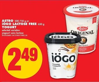 No Frills Astro Iogo Lactose Free Yogurt offer