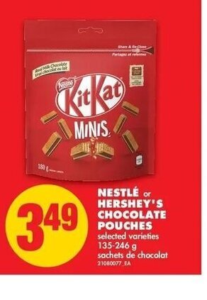 No Frills Nestlé or Hershey's Chocolate Pouches offer
