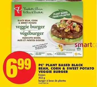 No Frills PC Plant Based Black Bean Corn & Sweet Potato Veggie Burger offer