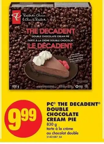 No Frills PC The Decadent Double Chocolate Cream Pie offer