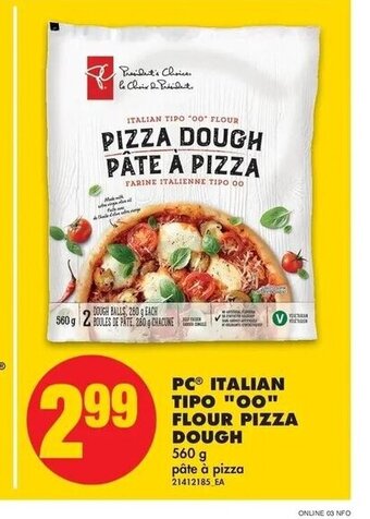 No Frills PC Italian Tipo "oo" Flour Pizza Dough offer