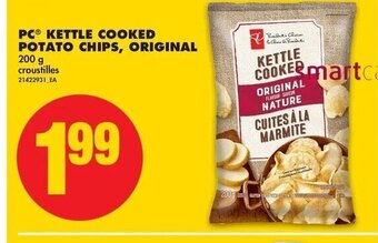 No Frills PC Kettle Cooked Potato Chips Original offer
