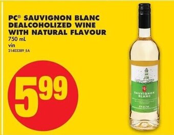No Frills PC Sauvignon Blanc Dealcoholized Wine With Natural Flavour offer