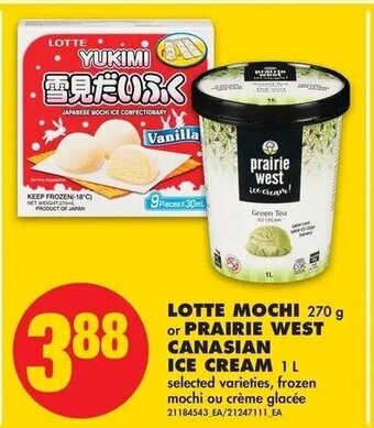 No Frills Lotte Mochi or Prairie West Canasian Ice Cream offer