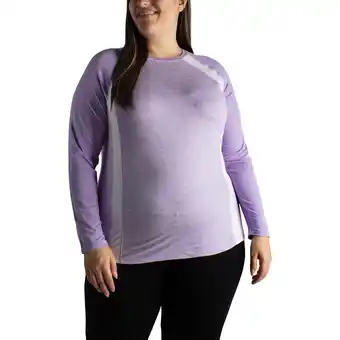 Giant Tiger ACX Active Women's Plus Raglan Long Sleeve Crew Neck Top with Stripe Detail offer