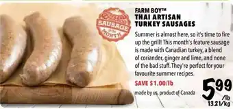 Farm Boy Thai Artisan Turkey Sausages offer