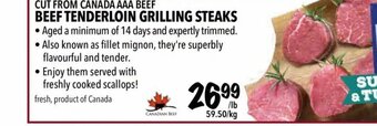 Farm Boy Beef Tenderloin Grilling Steaks offer