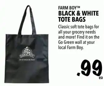 Farm Boy Balck & White Tote Bags offer