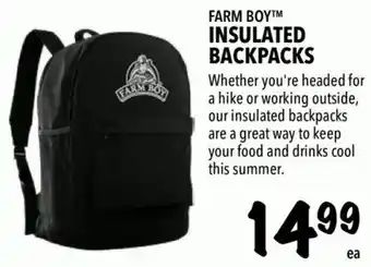 Farm Boy Insulated Backpacks offer