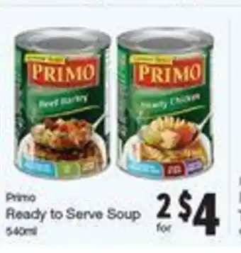 Quality Foods Primo Ready To Serve Soup offer