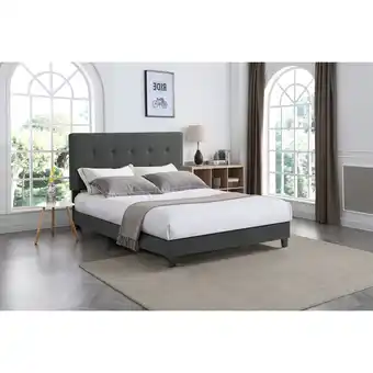 Best Buy Fernanda Contemporary Platform Bed - Queen - Dark Grey offer