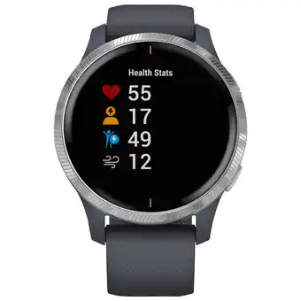 Best Buy Garmin Venu 42mm GPS Watch with Heart Rate Monitor - Silver/Granite Blue offer