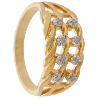 Best Buy Le Reve Collection Roped Edge Diamond 0.006ctw Ring in Gold Plated Sterling Silver - Size 5 offer