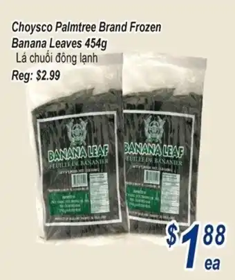 Choysco Palmtree Brand Frozen Banana Leaves 454g