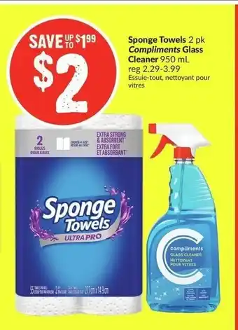 FreshCo Sponge Towels Compliments Glass Cleaner offer